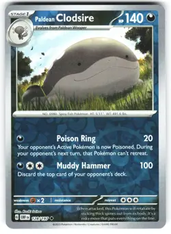 Paldean Clodsire 128/197 Uncommon Obsidian Flames Pokemon Reverse Holo Near Mint - Image 1