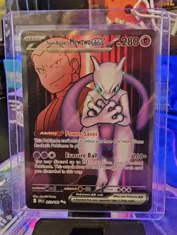 Pokemon Team Rocket's Mewtwo EX Sv10 Ultra Rare Holo 213/182 280 HP - Image 2