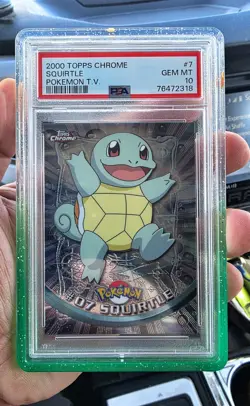 Pokemon Topps Chrome Series 1 (2000) Squirtle #07 (Chrome) PSA 10 - Image 1