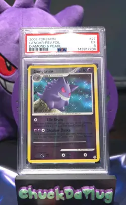 2007 Pokemon Gengar 27/130 Diamond and Pearl REVERSE HOLO PSA 5 EX - Image 1