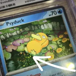 CGC 9 FART WHOLE SWIRL 🌀💫 Psyduck MEP 007 Mega Cosmos Holo Promo Pokemon Card - Image 1
