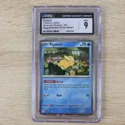 CGC 9 FART WHOLE SWIRL 🌀💫 Psyduck MEP 007 Mega Cosmos Holo Promo Pokemon Card - Image 3