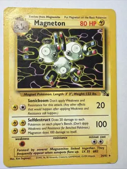 MAGNETON Pokemon TCG Trading Card - RARE - 26/62 Fossil - Image 1