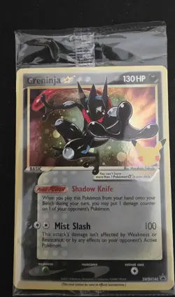 Pokemon Greninja Gold Star SWSH144 Sealed Promo Card Celebrations - Image 1