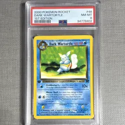 Pokemon TCG Dark Wartortle 1st Edition Team Rocket 46/82 PSA 8 - Image 1