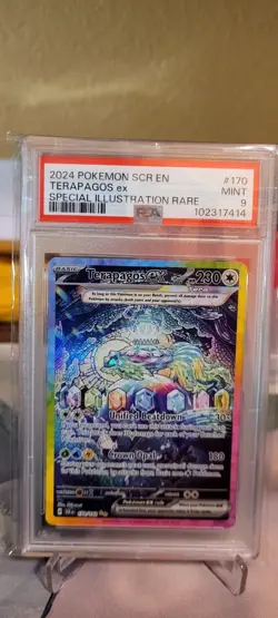 Pokemon TCG PSA 9 Terapagos Ex 170/142 Special Illustration Rare Stellar Crown - Image 1