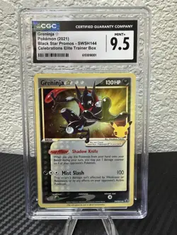 Pokemon Greninja Gold Star Celebrations Promo SWSH144 CGC 9.5 Throwing Swirl - Image 1