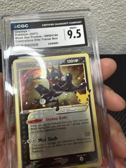 Pokemon Greninja Gold Star Celebrations Promo SWSH144 CGC 9.5 Throwing Swirl - Image 3