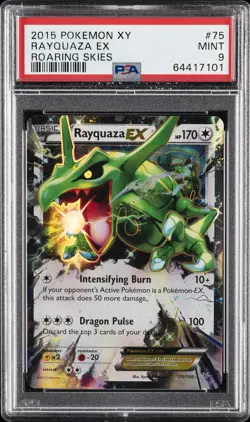2015 POKEMON XY ROARING SKIES #75 RAYQUAZA EX PSA 9 - Image 1