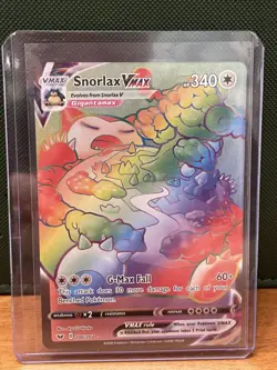 2020 Pokemon Sword & Shield Snorlax VMAX Rainbow Secret Rare #206/202 - Image 1