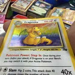 Dragonite 4/62 Fossil Unlimited Holofoil Holo Rare Pokemon TCG HP Crease - Image 1