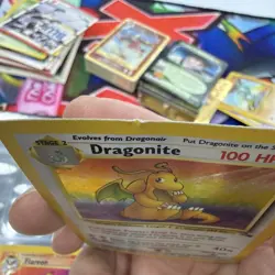 Dragonite 4/62 Fossil Unlimited Holofoil Holo Rare Pokemon TCG HP Crease - Image 3