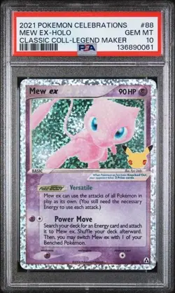 2021 POKEMON CELEBRATIONS CLASSIC COLLECTION #88 MEW EX-HOLO PSA 10 FREE SHIP - Image 1