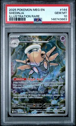 2025 POKEMON MEG EN-MEGA EVOLUTION ILLUSTRATION RARE #144 SHEDINJA PSA 10 - Image 1