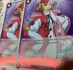 2x Uta OP01 005 - PRE ERRATA Romance Dawn NM ONE PIECE Card Game Red - Image 2