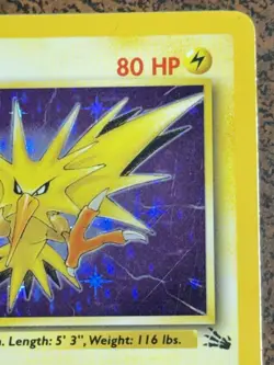 Zapdos 15/62 Fossil Rare Holo Pokemon Card. - Image 3