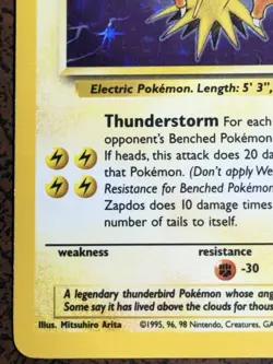 Zapdos 15/62 Fossil Rare Holo Pokemon Card. - Image 5