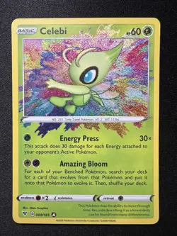 Celebi Holo Pokemon TCG Card 009/185 Vivid Voltage Amazing Rare Holo - Image 1