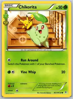 Chikorita Generations: Radiant Collection RC1/RC32 MP-LP Pokemon Card - Image 1
