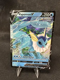 Pokemon Vaporeon V Rapid Strike Promo Holo SWSH150 Sword & Shield TCG Card - Image 1