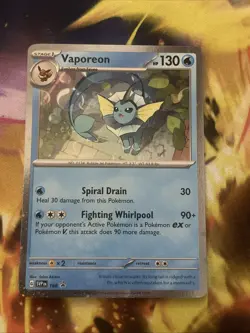 Near Mint Vaporeon Cosmos Holo Pokemon TCG Card SV Scarlet Violet Promo #168 - Image 1