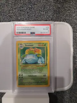 1999 Base Set Pokemon TCG Venusaur Holo Rare Card #15/102 PSA 6 EX-MT - Image 1