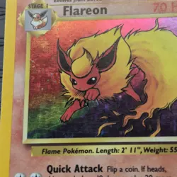 Flareon 3/64 Unlimited Holo Rare Jungle Pokemon Card MP/HP - Image 2