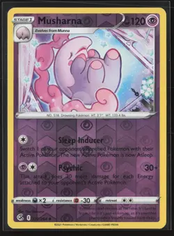 Musharna Uncommon SWSH08: Fusion Strike 122/264 NM Pokemon Card Reverse Holo - Image 1