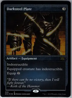 Darksteel Plate 559 X1 Mtg Double Masters 2022 Nm Foil Etched - Image 1