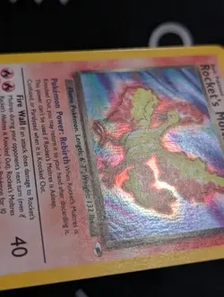 Rocket's Moltres 012/132 Gym Heroes Pokemon NM Unlimited Holo Swirl - Image 3