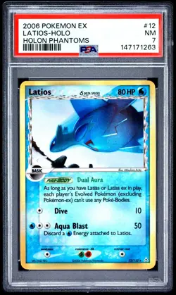 2006 Pokemon Holon Phantoms Latios 12 Holo FRESHLY GRADED PSA 7 NEAR MINT - Image 1