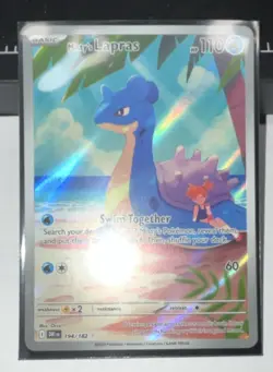 Pokemon Misty's Lapras Illustration Rare Full Art Holo 194/182 Sv10 110 HP - Image 1