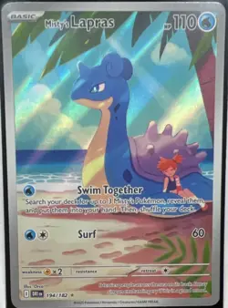 Pokemon Misty's Lapras Illustration Rare Full Art Holo 194/182 Sv10 110 HP - Image 2