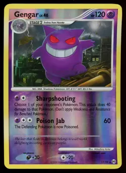 GENGAR 2009 Pokemon Arceus Reverse Holo Foil #17/99 Rare - Image 1