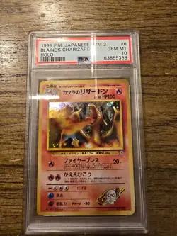 Pokemon Gym 2 Blaine's Charizard JAPANESE HOLO PSA 10 - Image 1