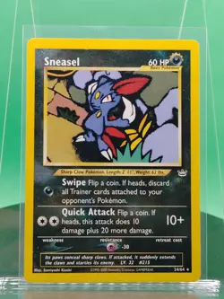 Sneasel 24/64 Unlimited Neo Revelation Set Rare 2001 English Pokemon WoTC - Image 3