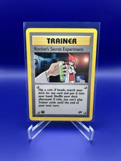 Pokemon Rocket's Secret Experiment 120/132 1st Edition Trainer Gym Challenge LP - Image 1