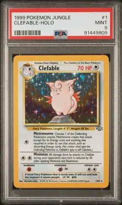 1999 Pokemon Jungle - Clefable Holo 1/64 PSA 9 - Image 1