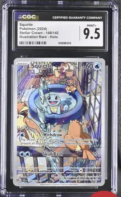 CGC 9.5 Squirtle Illustration Rare 148 Pokemon Stellar Crown - Image 1