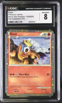 CGC 8 Entei 2010 Black Star Promos HGSS20 Holo Pokemon Card - Image 1