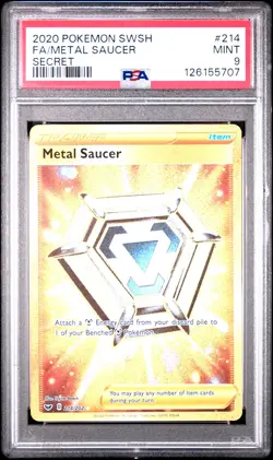 2020 POKEMON SWORD & SHIELD SECRET #214 FULL ART/METAL SAUCER PSA 9 - Image 1