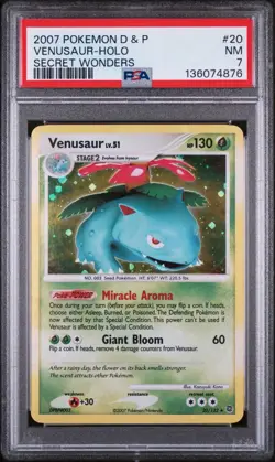 PSA 7 Venusaur Holo #20 D&P Secret Wonders 2007 Pokemon New Cert - Image 1