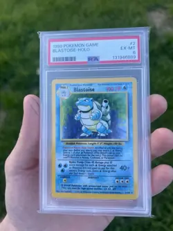 Pokemon TCG Blastoise Base Set Holo 2/102 (1999) PSA 6 English Graded - Image 1