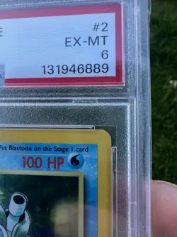 Pokemon TCG Blastoise Base Set Holo 2/102 (1999) PSA 6 English Graded - Image 2