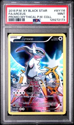 2016 POKEMON XY BLACK STAR PROMO #XY116 FA/ARCEUS PROMO-MYTHICAL COLL PSA 9 - Image 1