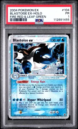 Pokemon Blastoise EX Ultra Rare EX-Holo Fire red& Leaf green 104/112 PSA 1 - Image 1