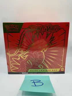 Pokemon Scarlet and Violet ETB Koraidon Box B - Tear In Plastic - Image 1