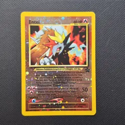 Entei Pokemon WoTC Promo 34/53 Reverse Holofoil Near Mint SWIRL Vintage Clean - Image 2