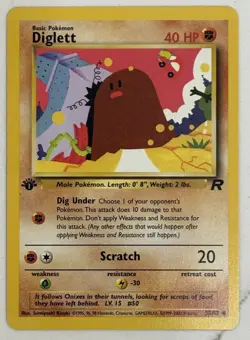 Diglett 52/82 1st Edition - Team Rocket Unlimited Edition - WOTC Pokemon LP - Image 1