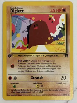Diglett 52/82 1st Edition - Team Rocket Unlimited Edition - WOTC Pokemon LP - Image 2